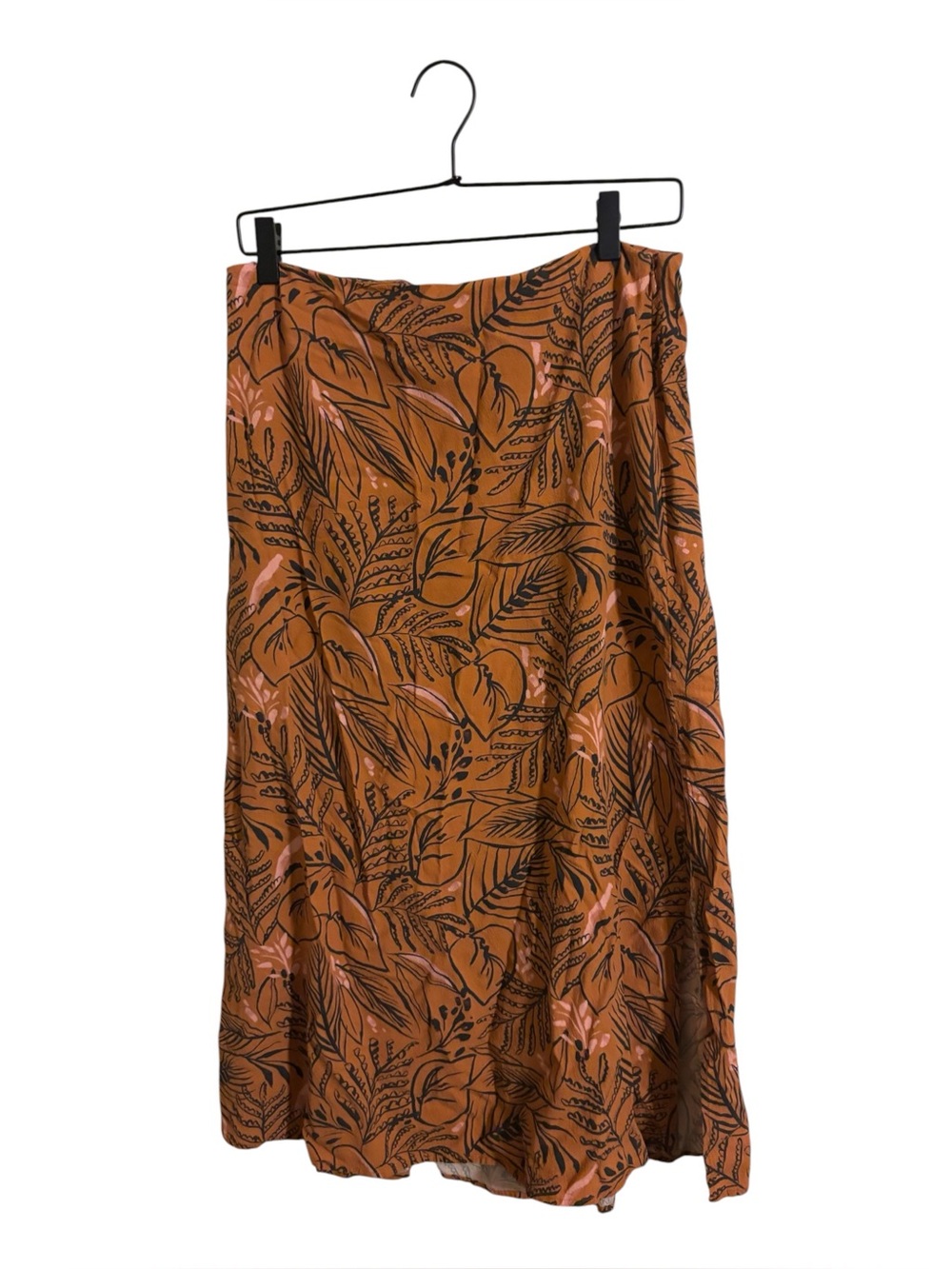 Marine Layer Ryan Leaves Midi Slip Skirt Tan Size 10
